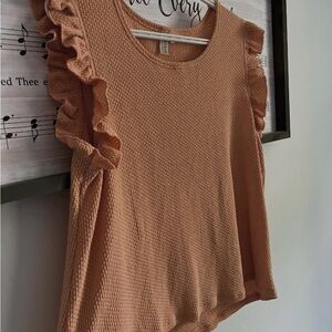 Hayden Ruffled Brown Blouse